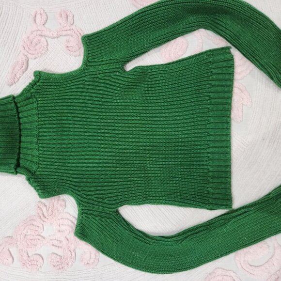 Bardot's Green Turtleneck and Cold Shoulder Sweater - Picture 4 of 8